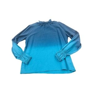 NWT Erge Designs Navy/Teal Ombre Long Sleeve Shirt